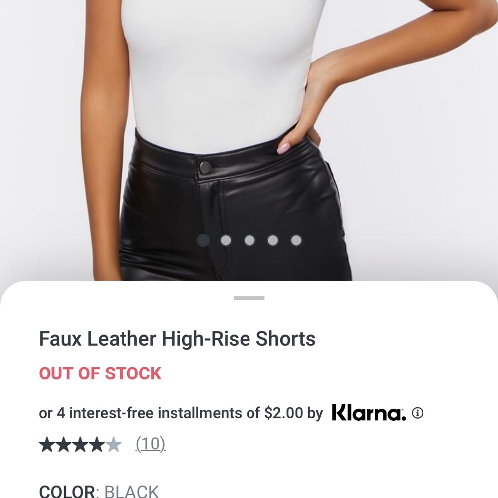 Black faux leather shorts forever 21 new without tags